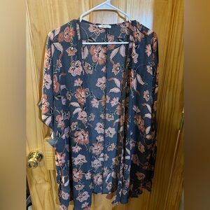 Floral kimono style coverup